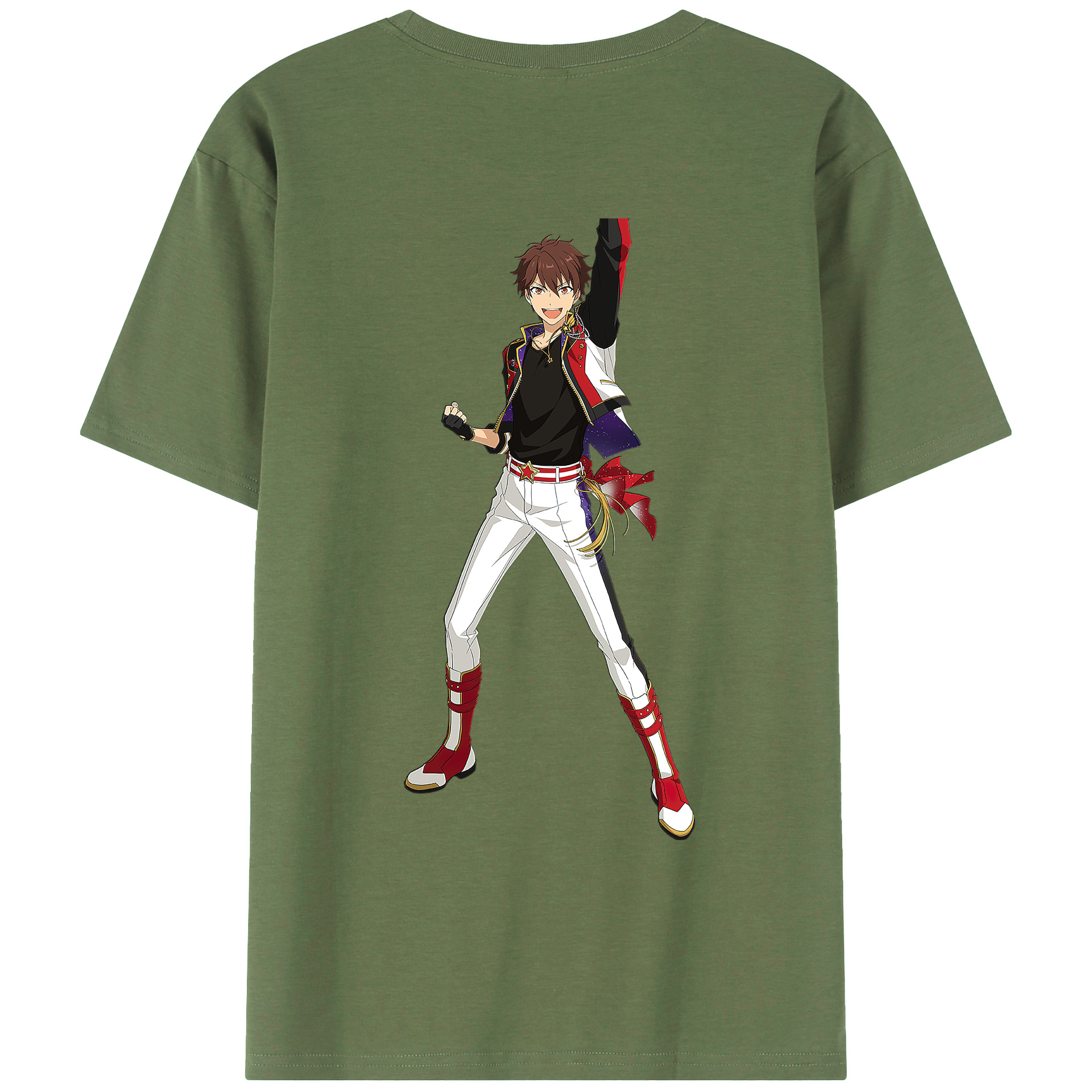 （画像用） あんさんぶるスターズ! Ensemble Stars 綿100％ メンズ半袖Tシャツ（バックプリント） 通気性